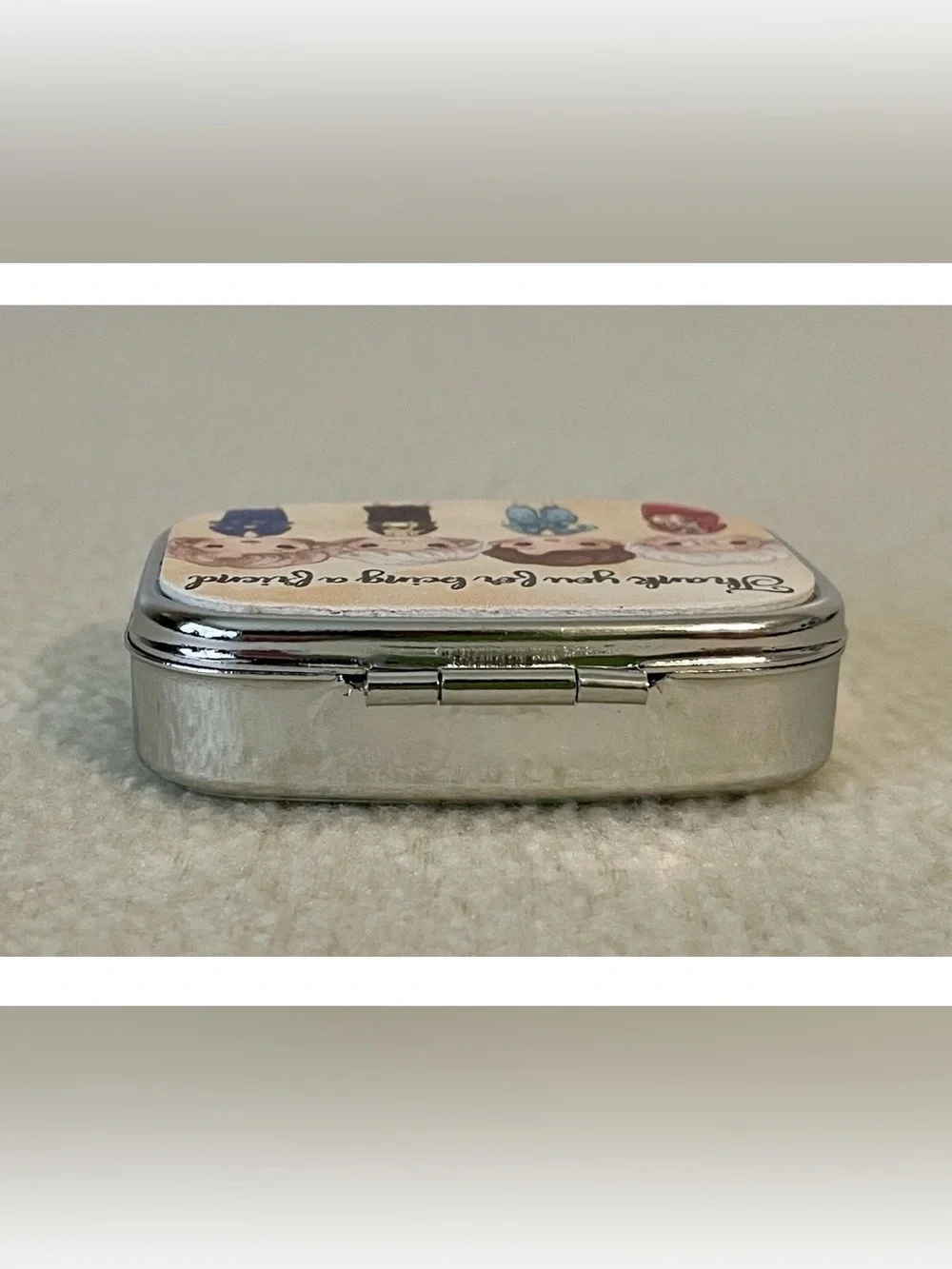 Golden Girls Mini Pill Box Travel Purse 2 Compartments Silver New